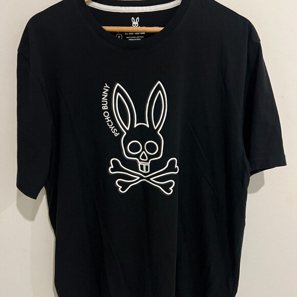 PSYCHO BUNNY Black Graphic T-Shirt sz XL 8 - Picture 1 of 3